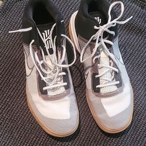 Nike Basketball Black and White Shoes with Gum Sole, Court Only.